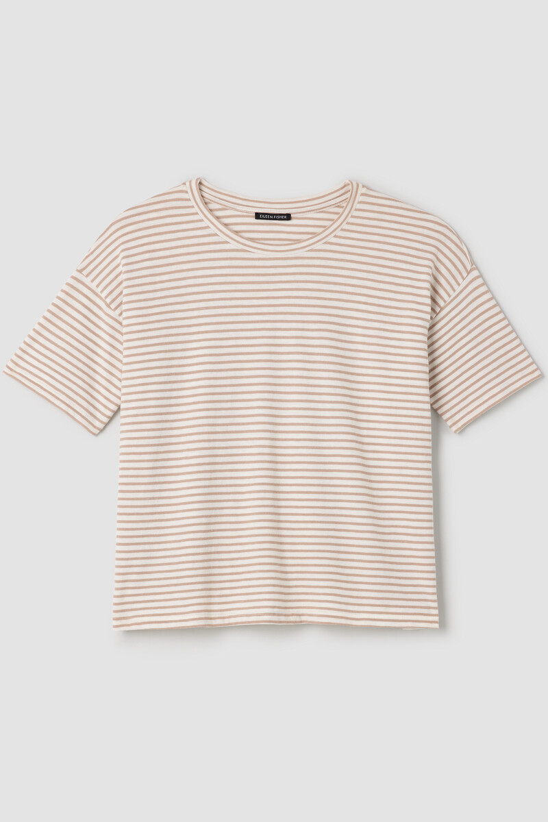 Striped Organic Cotton Slub Box-Top Striped Organic Cotton Slub Box-Top