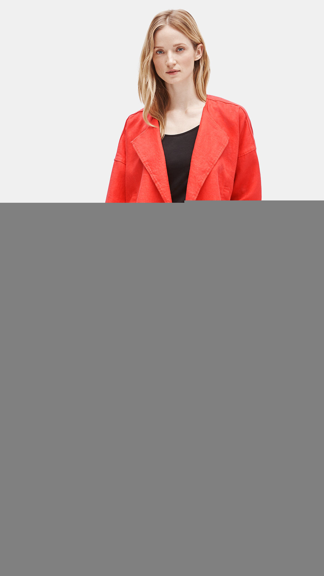 Heavy Organic Linen Drape Front Jacket