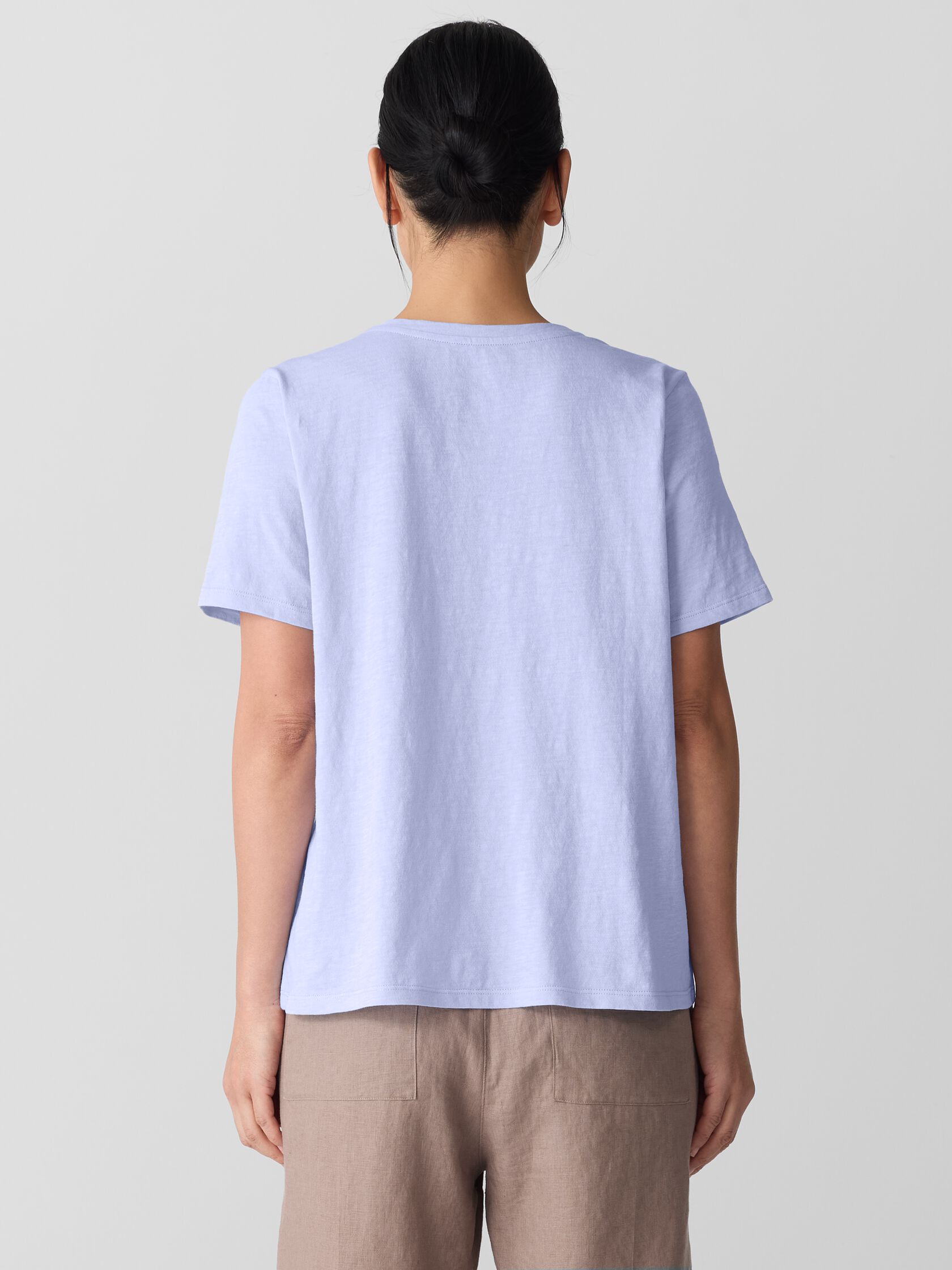Organic Cotton Slubby Jersey V-Neck Tee