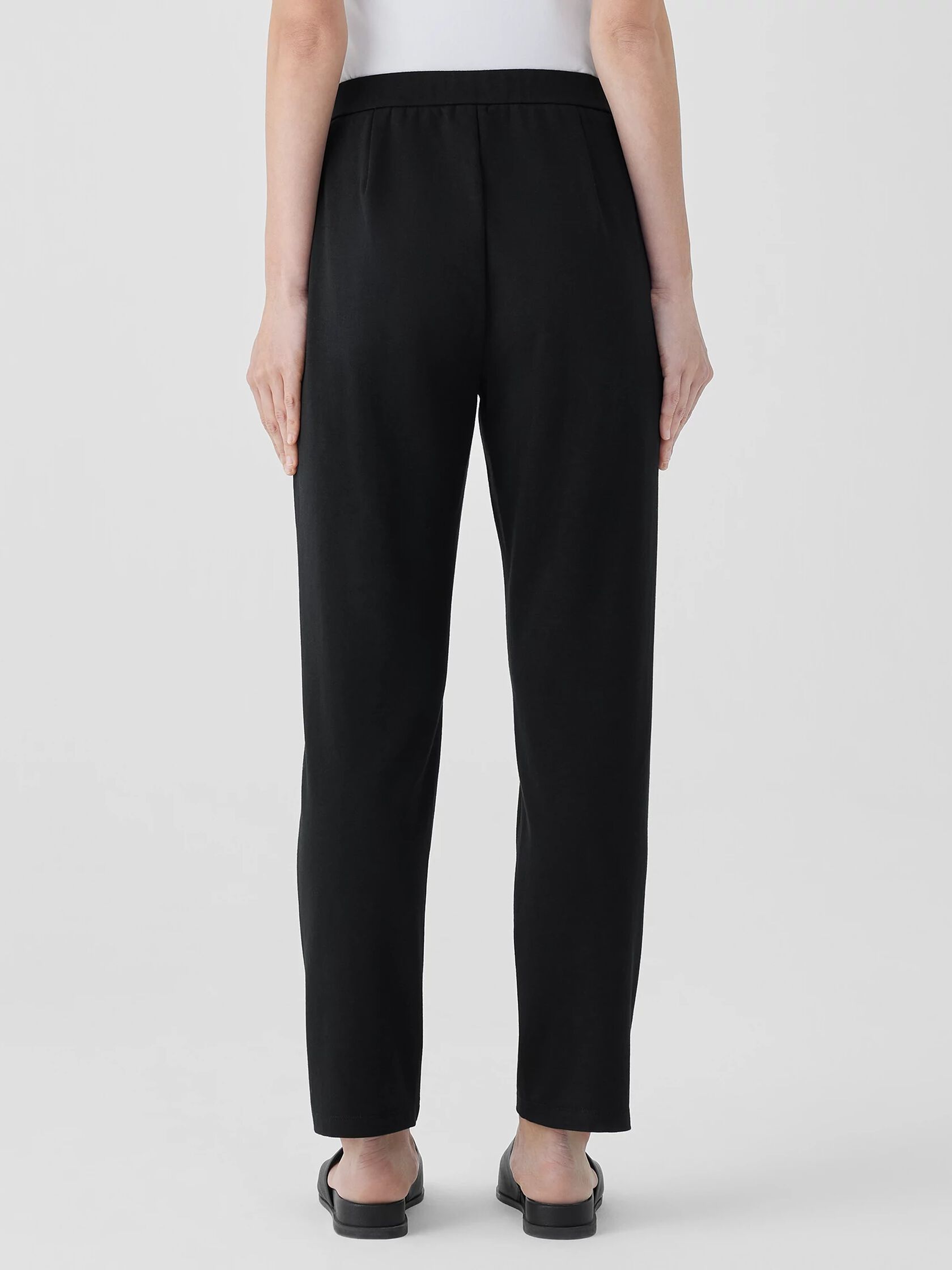 Cotton Blend Ponte High-Waisted Slim Pant