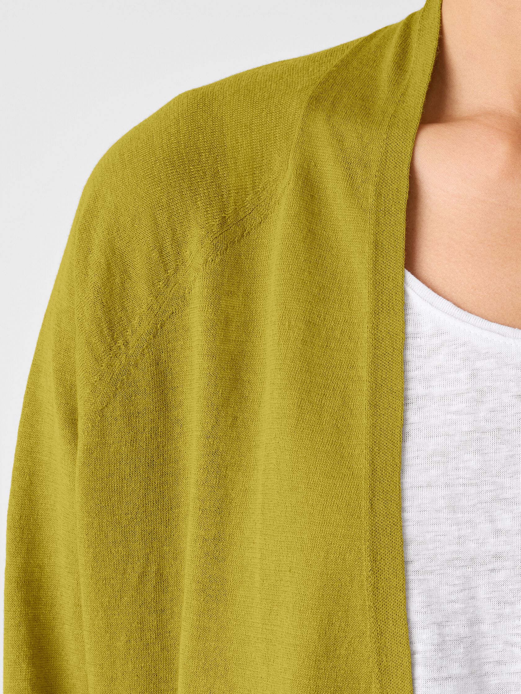 Organic Linen Cotton High Collar Cardigan