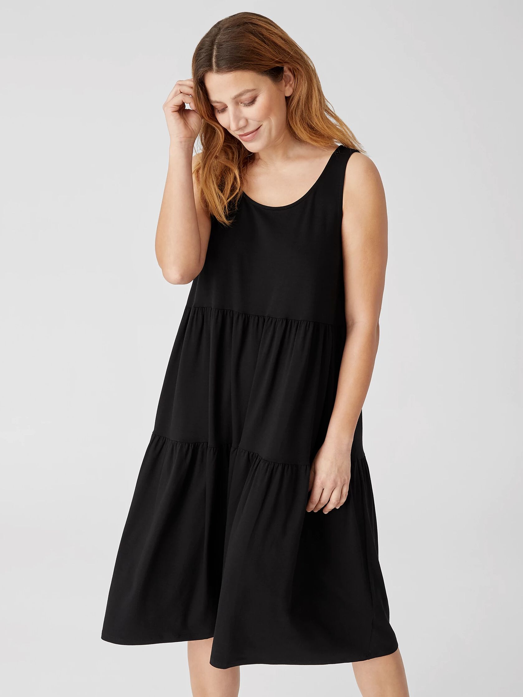 Organic Handkerchief Linen Tiered Dress