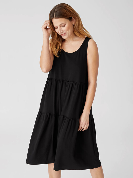 eileen fisher tiered linen dress Organic Linen Tiered Dress