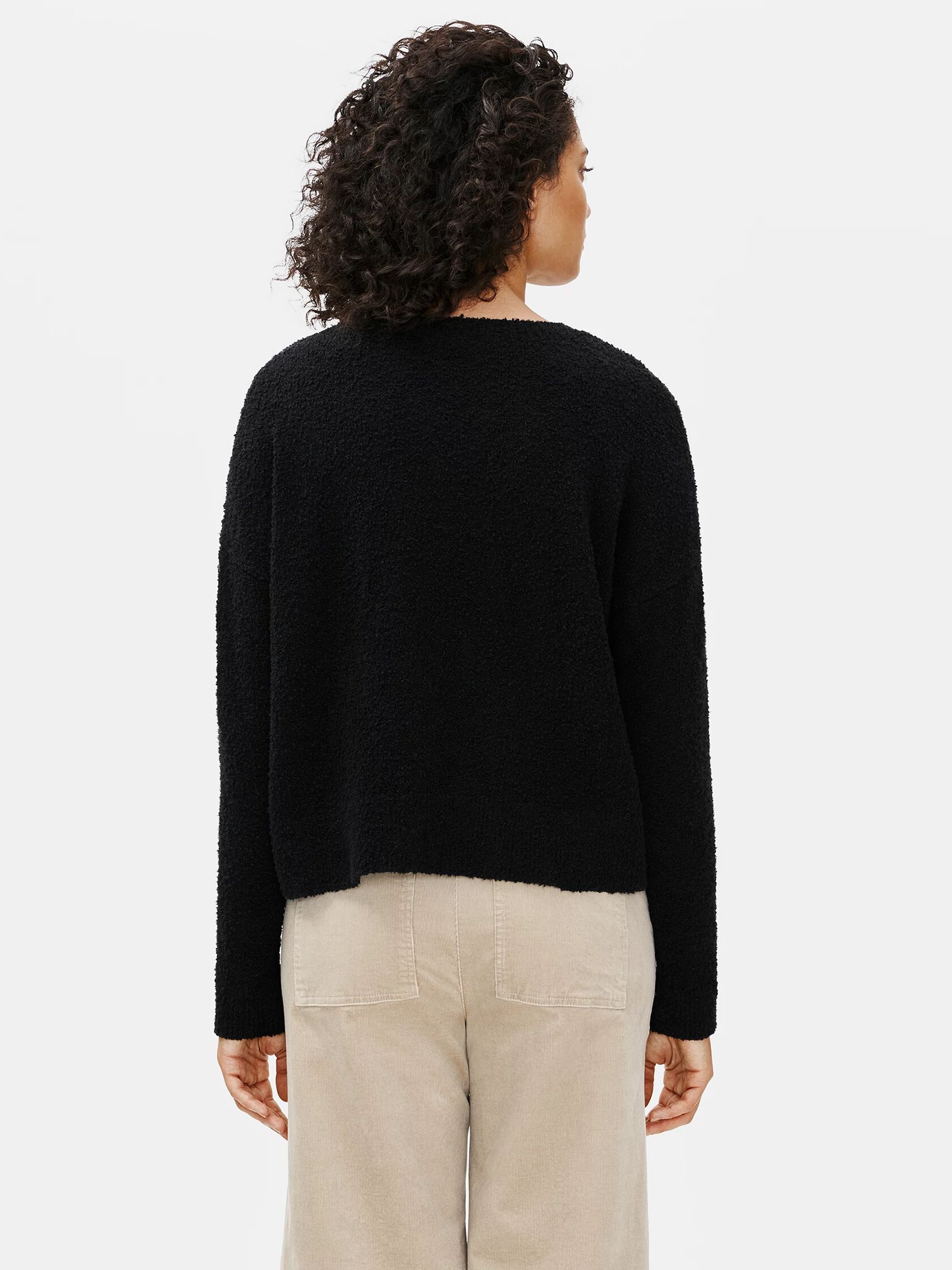 Organic Cotton Boucle Crew Neck Box-Top
