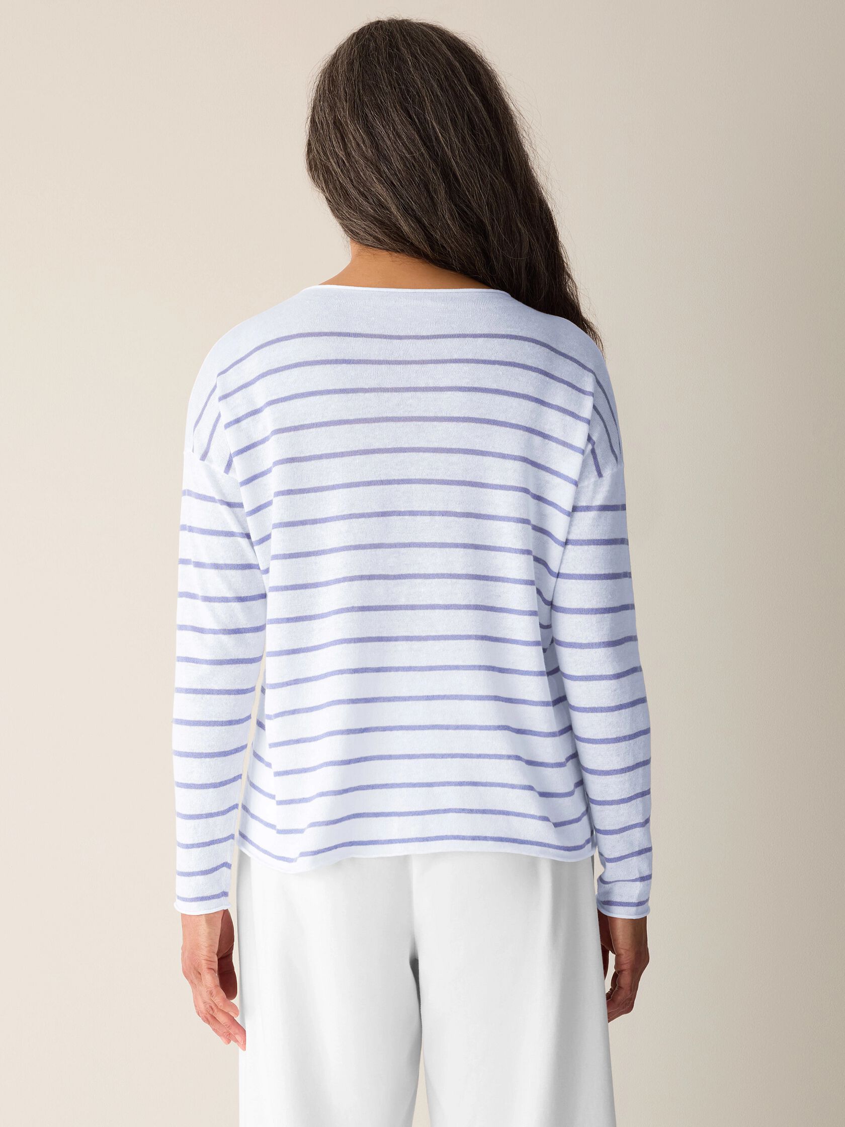 Organic Linen Cotton Jewel Neck Top