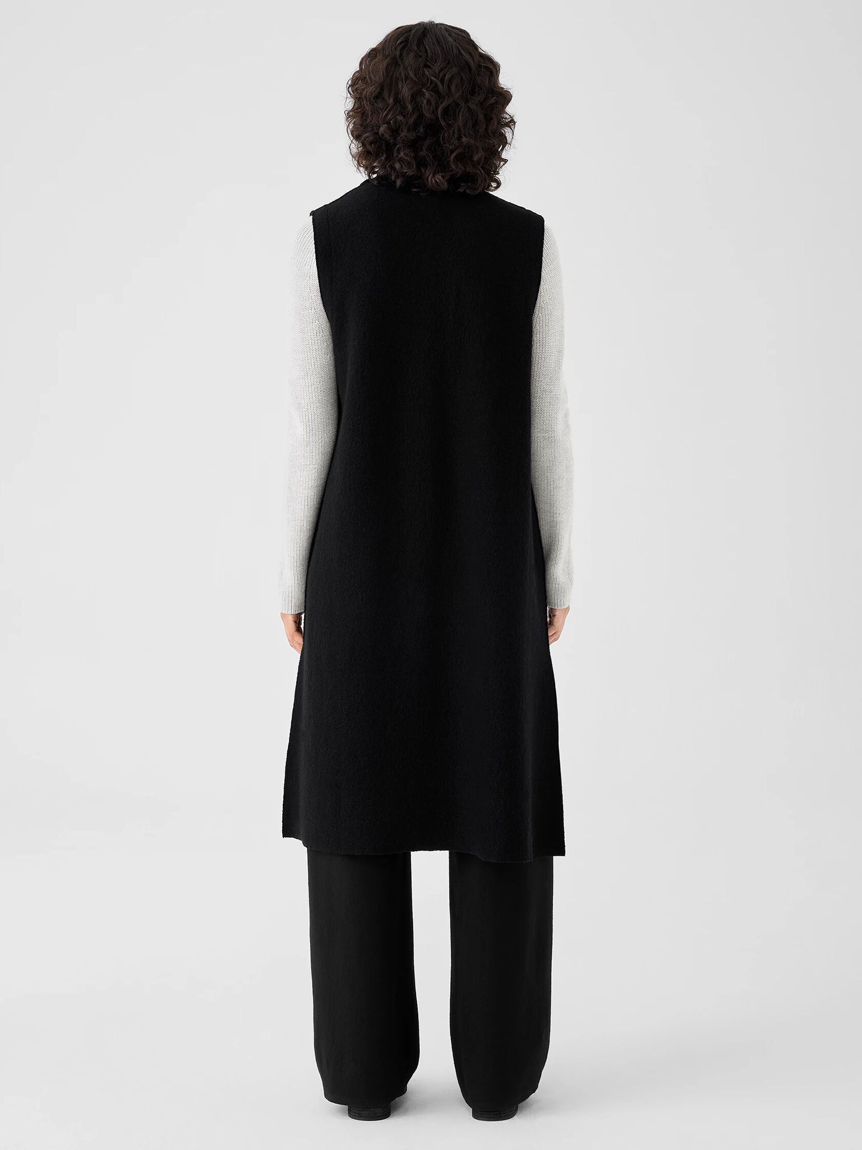 Lightweight Boiled Wool Vest in Regenerative Wool