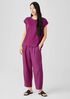 Organic Linen Jersey Shirred-Back Top