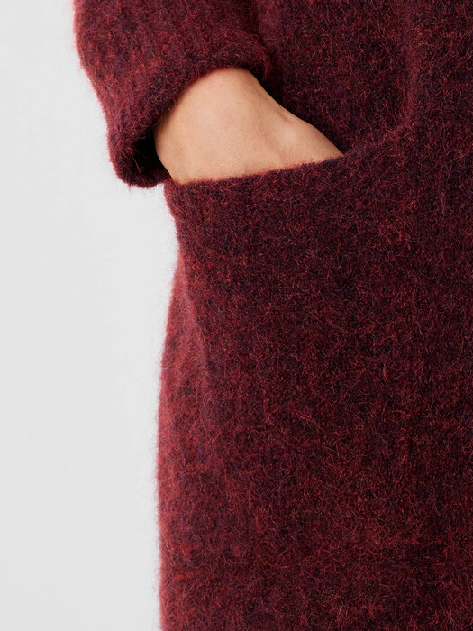 Mohair Plush Mélange V-Neck Cardigan