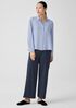 Silk Georgette Crepe Classic Collar Shirt