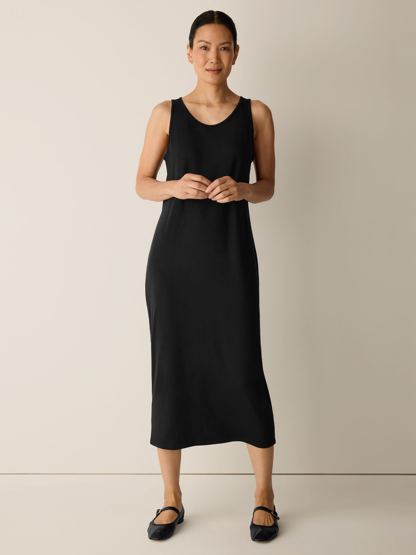 Stretch Jersey Knit Scoop Neck Dress