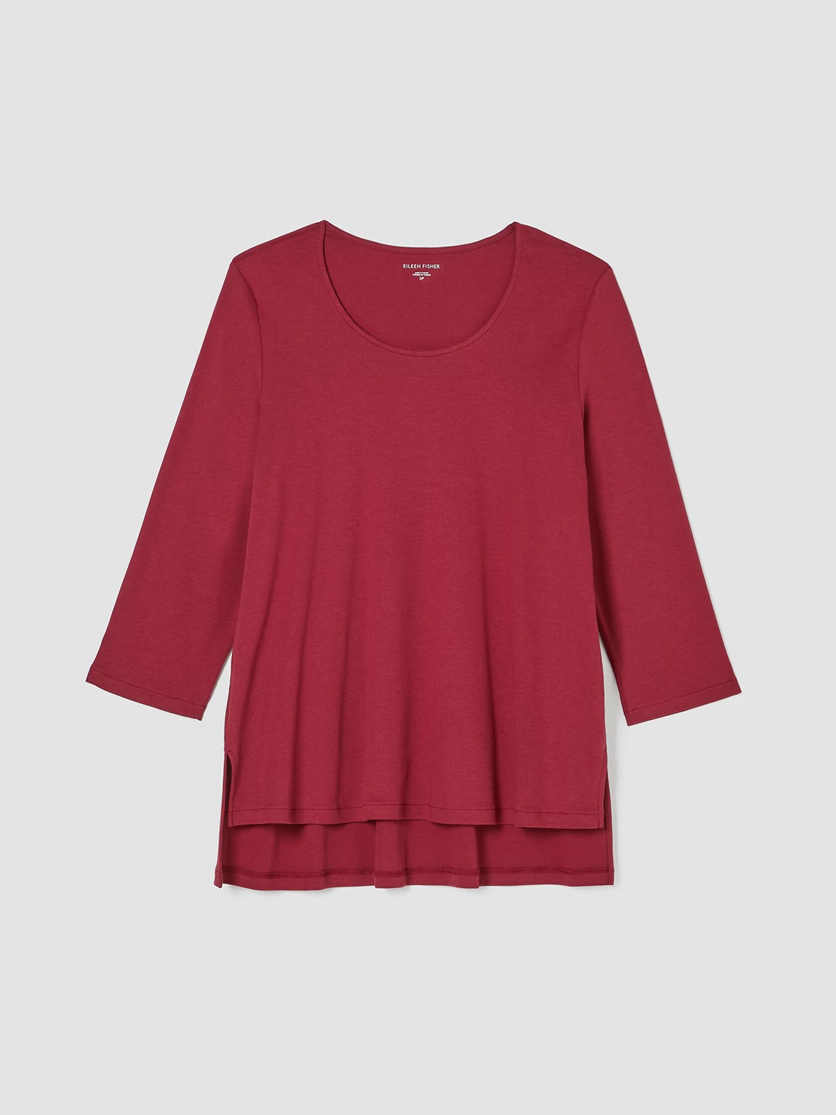 Cozy Organic Cotton Interlock U-Neck Top