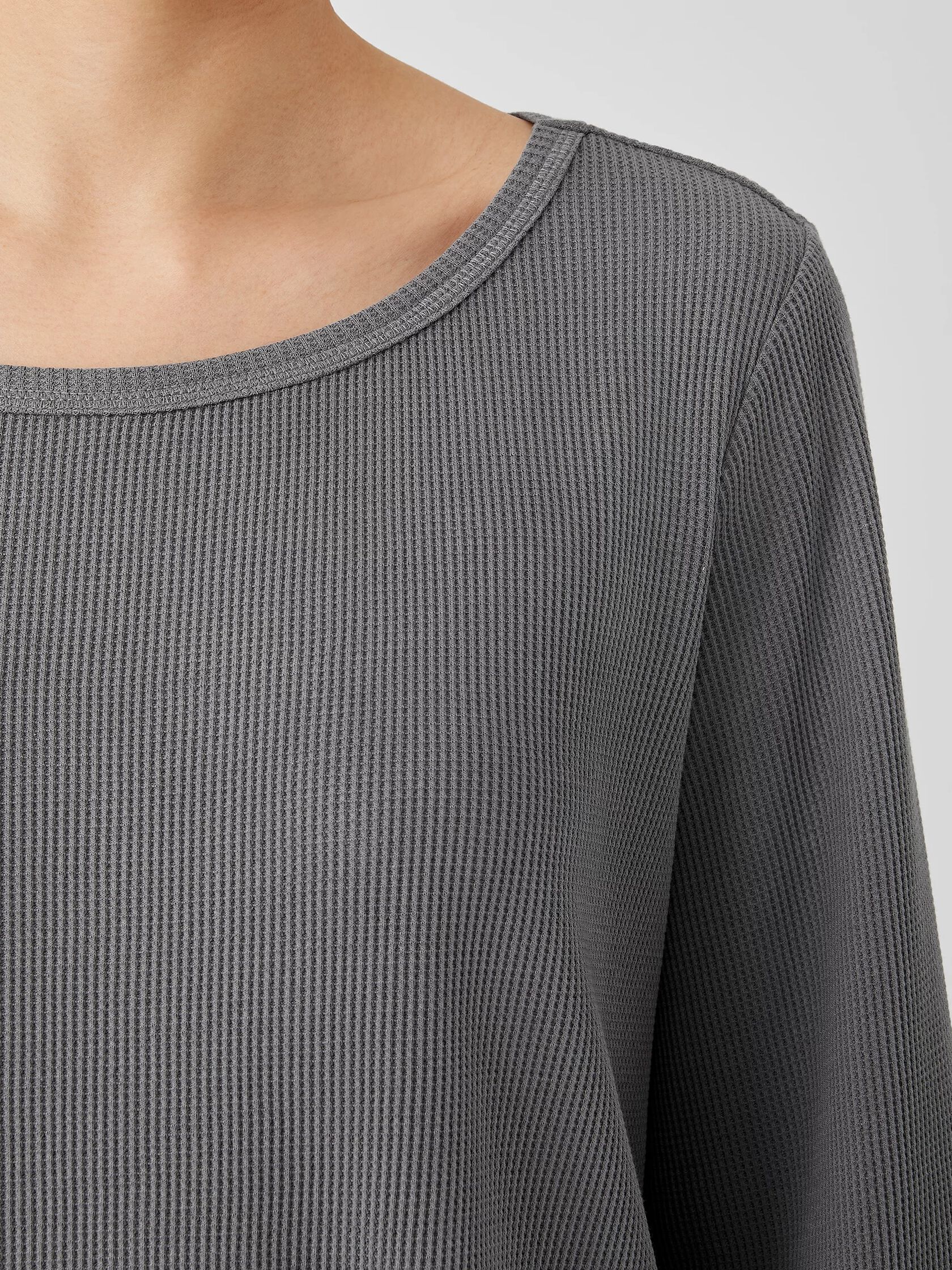 Cozy Organic Cotton Thermal Bateau Neck Top