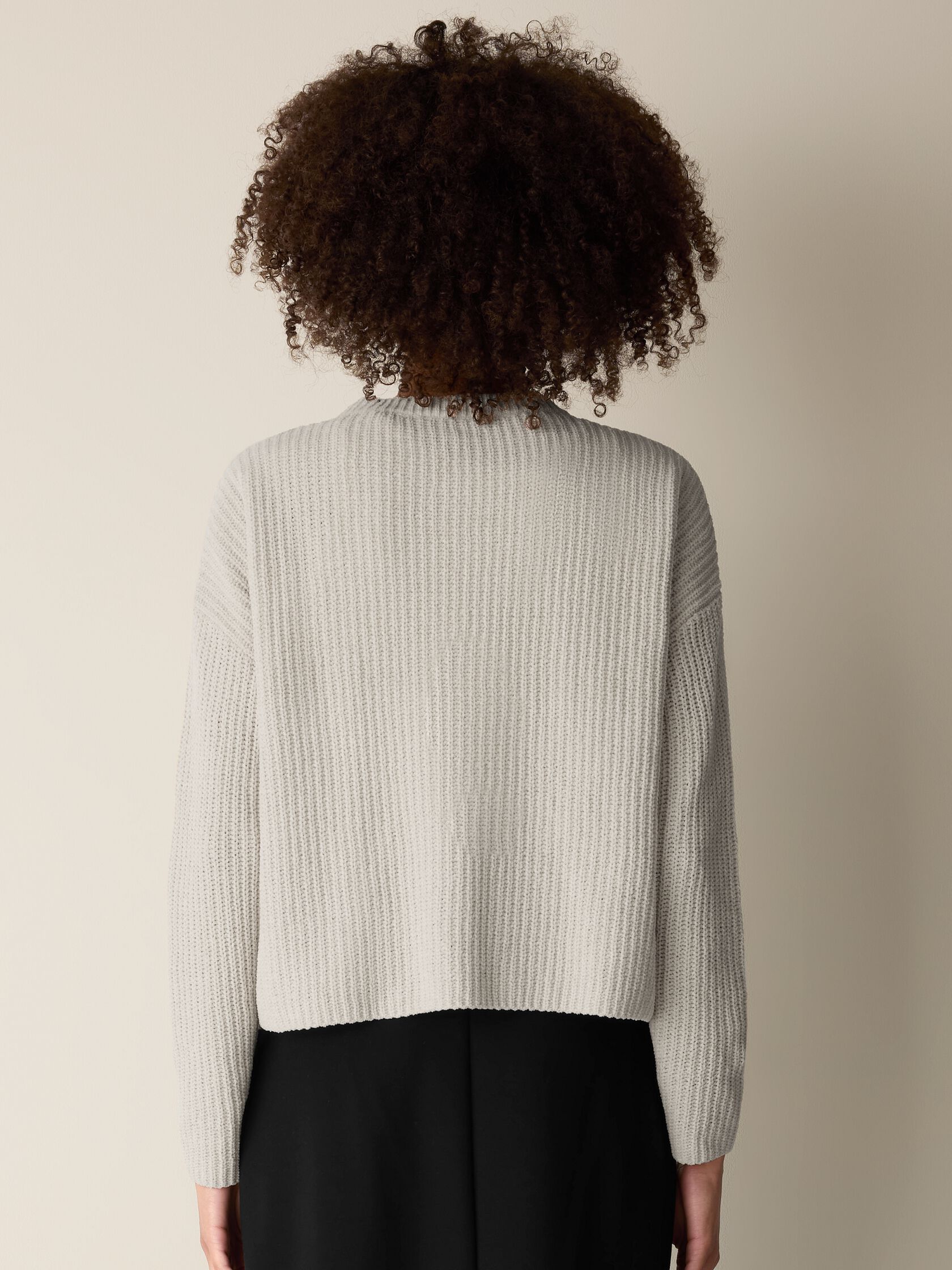 Organic Cotton Chenille&nbsp;Crew Neck Cardigan