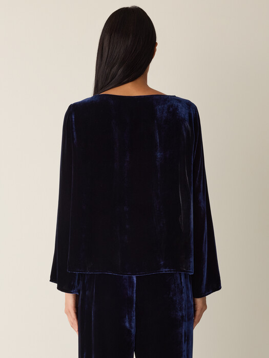 Velvet Bateau Neck Top