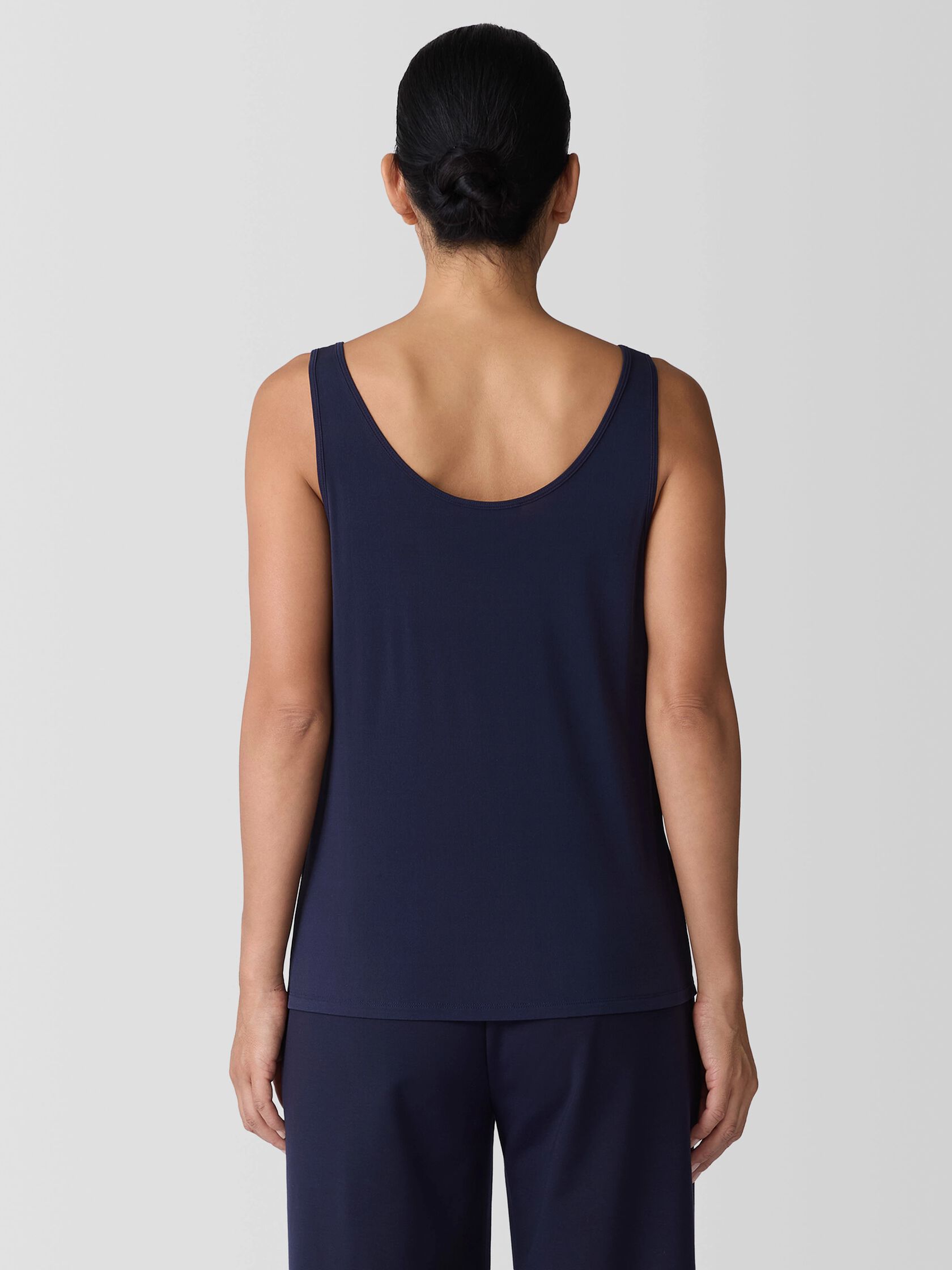 Stretch Silk Jersey Scoop Neck Tank