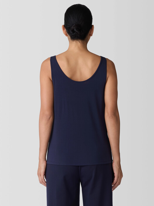 Stretch Silk Jersey Scoop Neck Tank