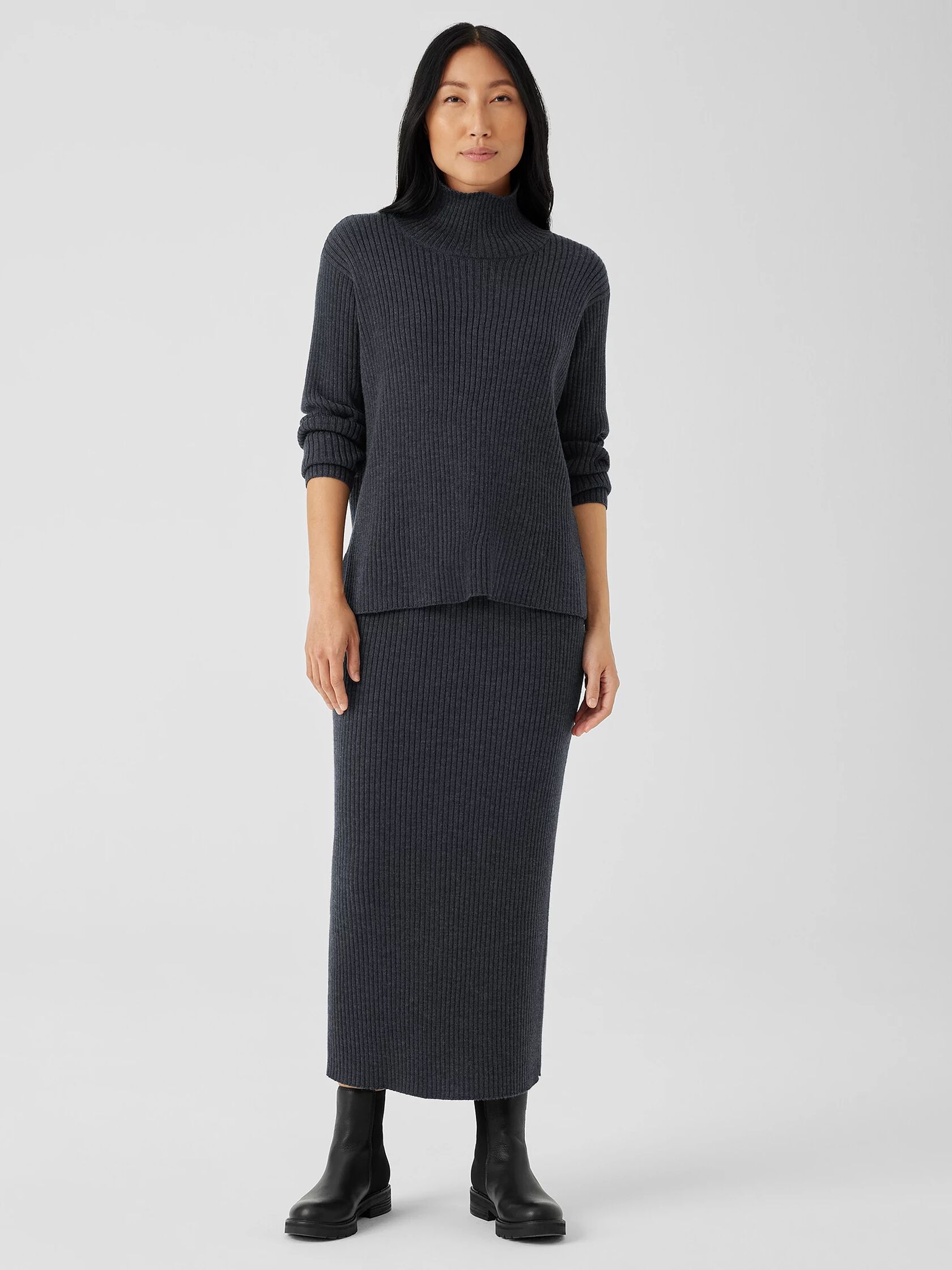 Merino Turtleneck Top in Regenerative Wool