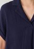 Organic Cotton Lofty Gauze Notch Collar Top