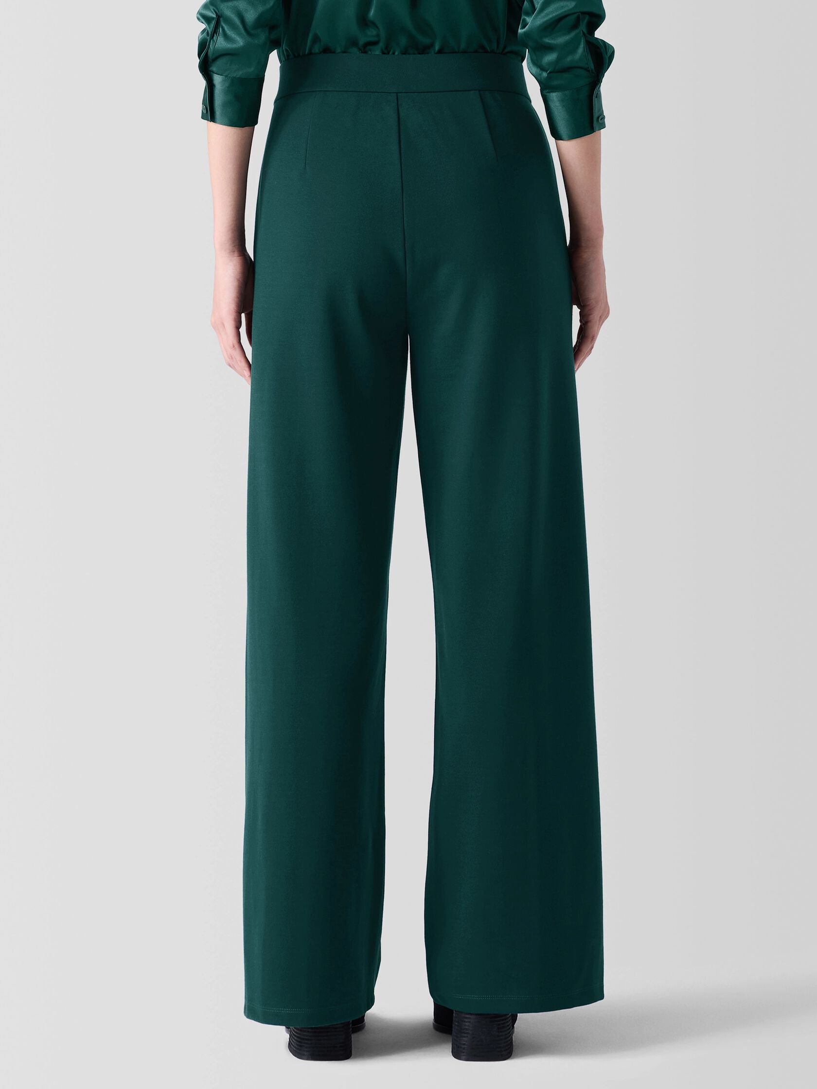 Washable Flex Ponte Pintuck Wide Pant