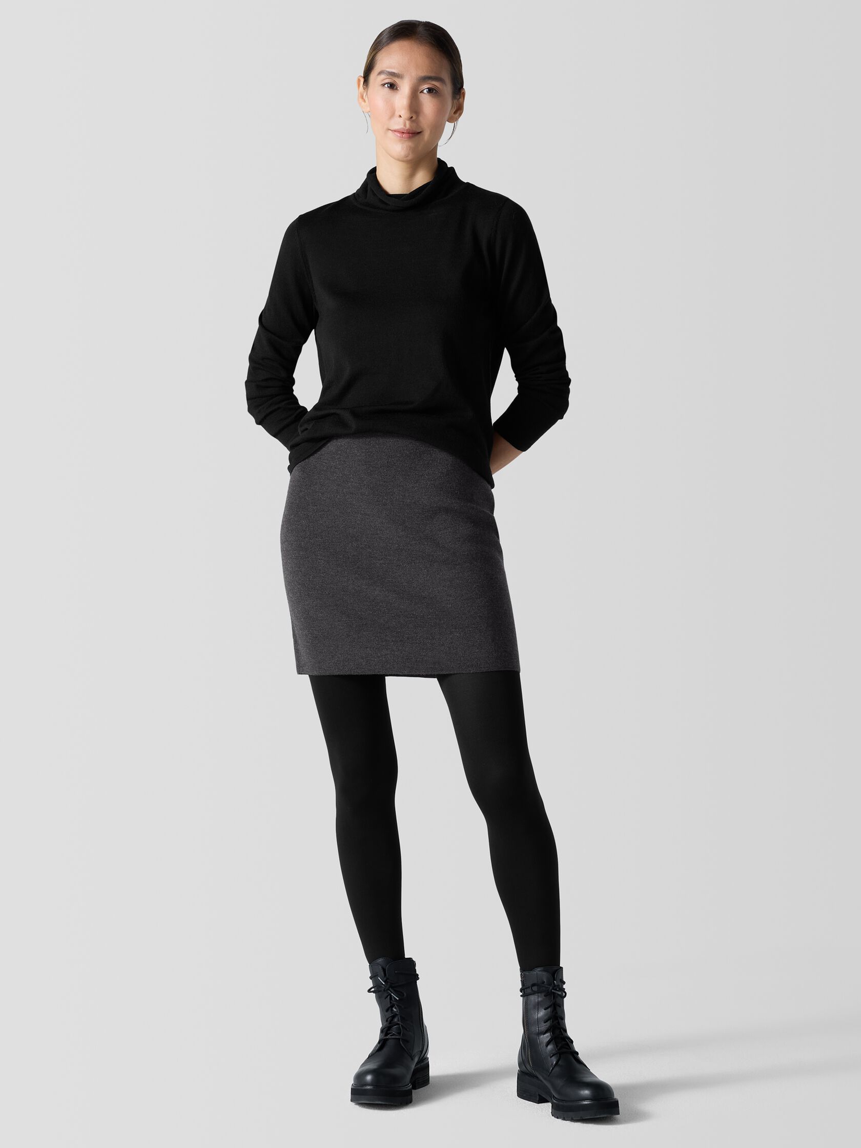 Merino Mini Skirt in Regenerative Wool