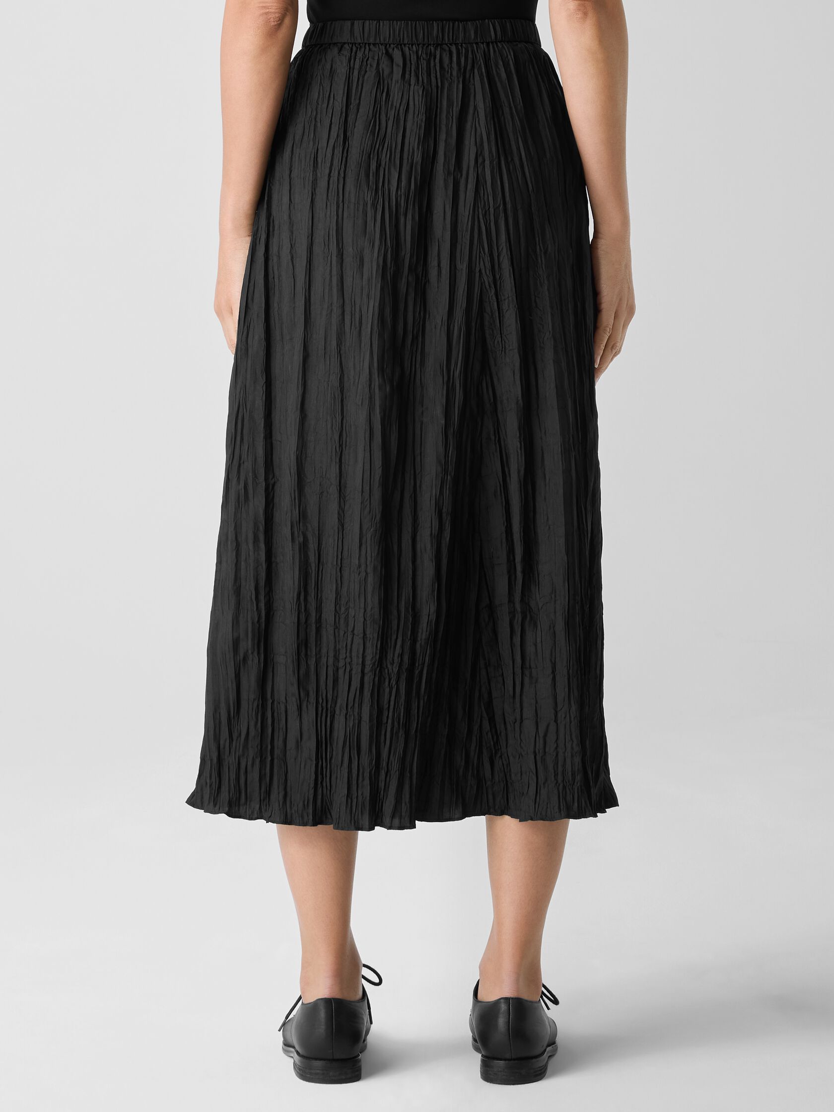 Crushed Silk Flared Skirt