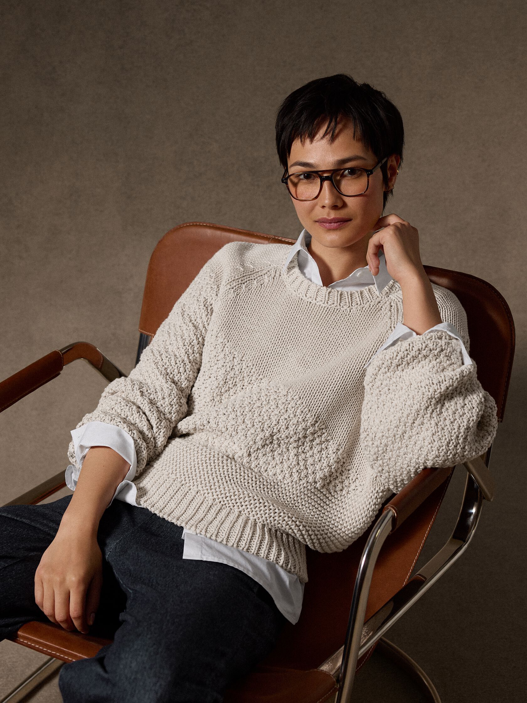Peruvian Organic Cotton Cord Crew Neck Top