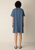 Cotton Blend Stripe Stitch Classic Collar Dress