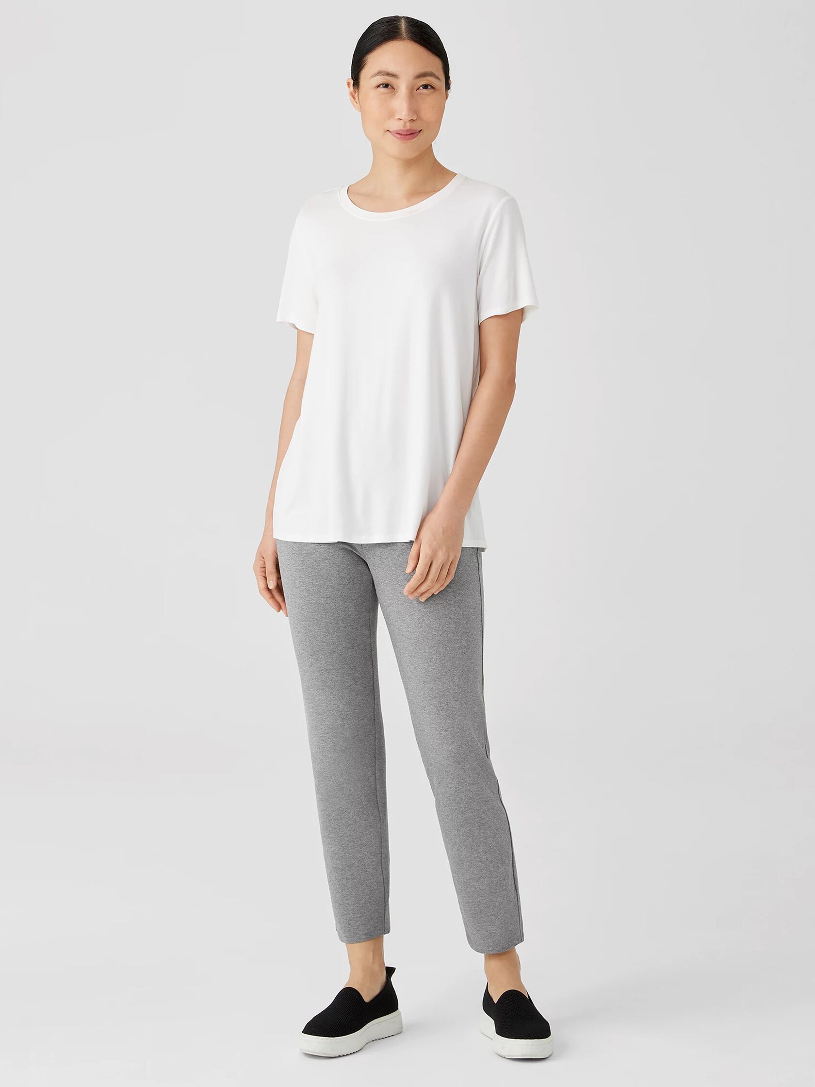 Heathered Organic Cotton High-Waisted Pant