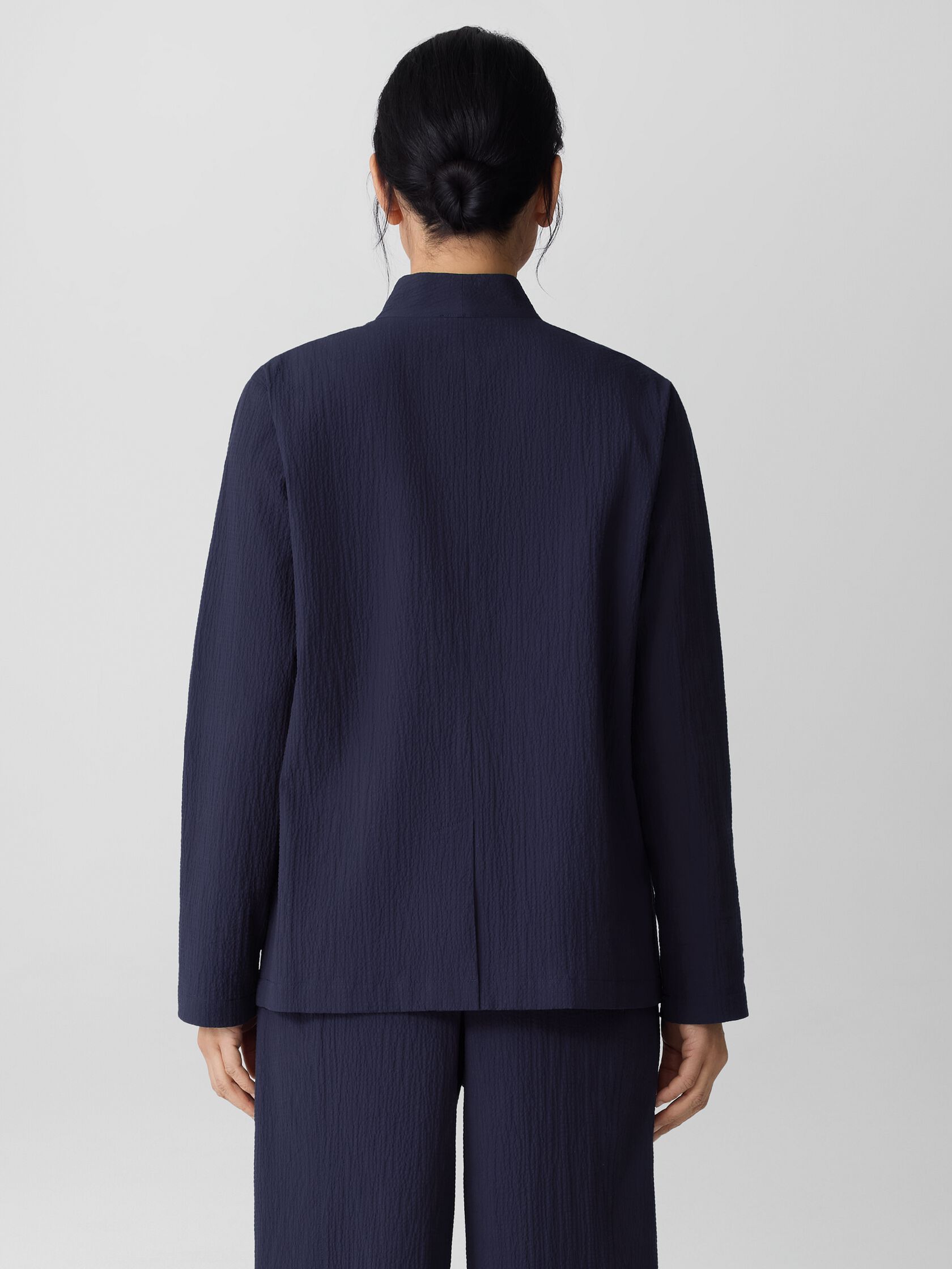 Organic Cotton Pucker High Collar Jacket