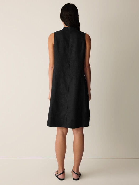 Organic Linen Split Neck Dress | EILEEN FISHER Organic Linen Split Neck Dress | EILEEN FISHER
