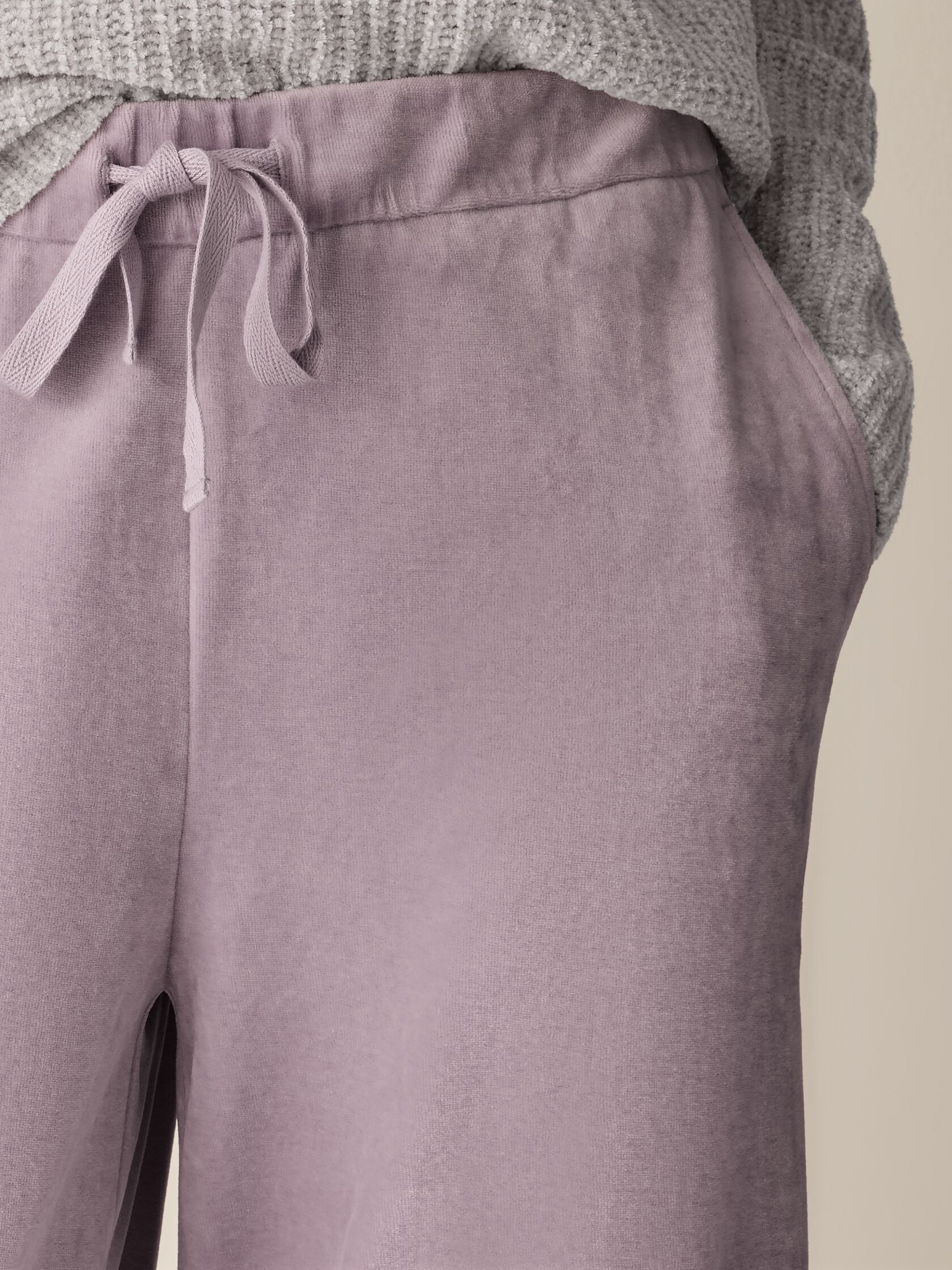 Cozy Velour Knit Wide-Leg Pant