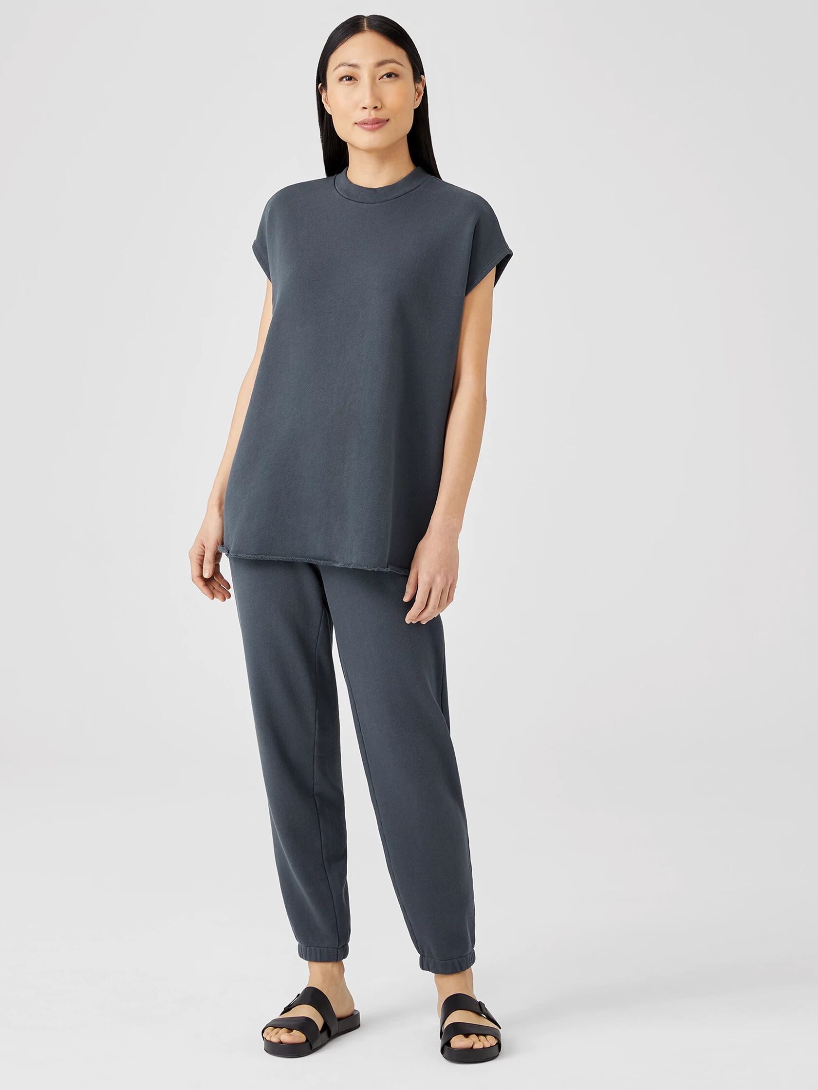 Organic Cotton French Terry Crew Neck Top