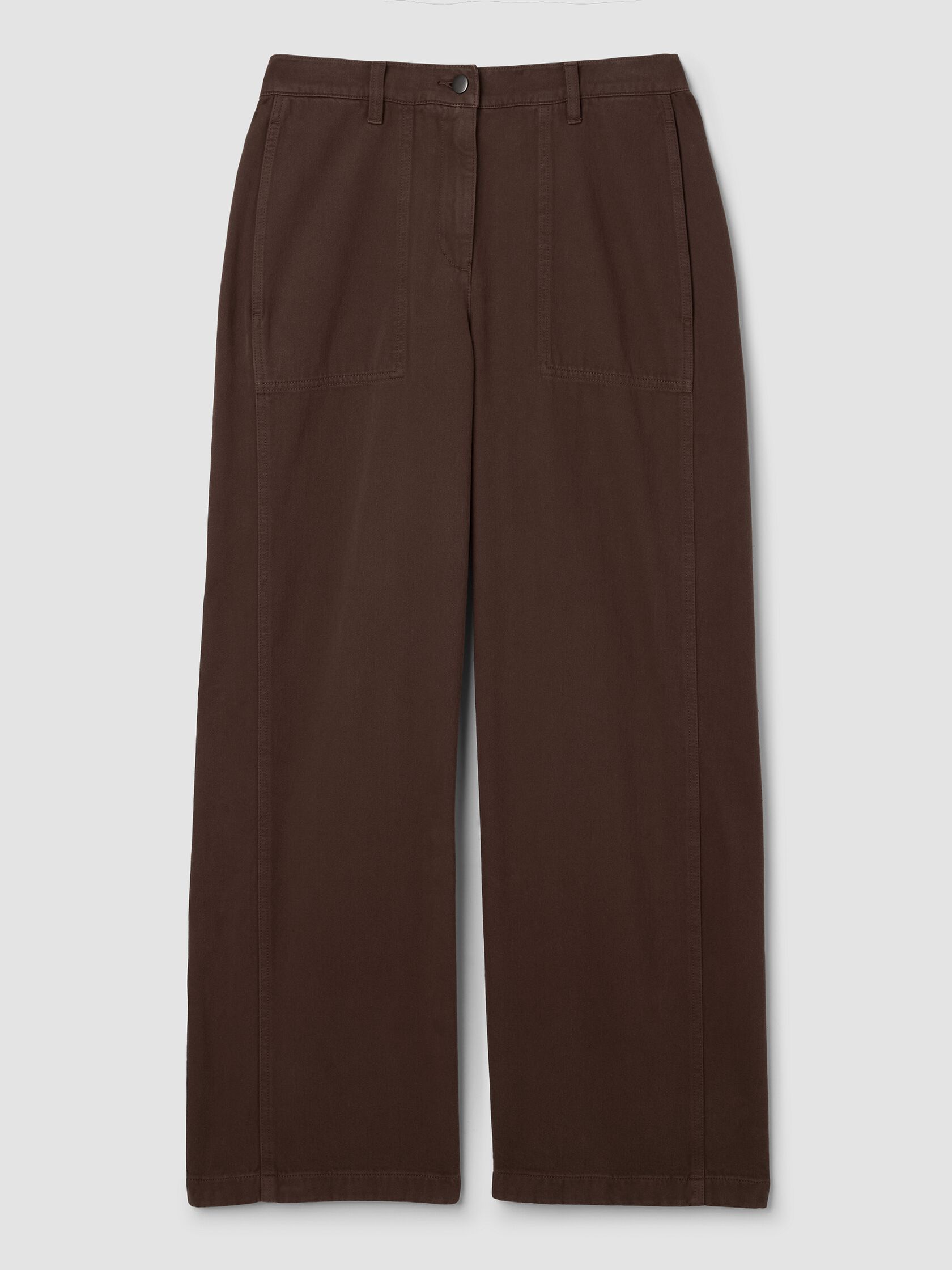 Garment-Dyed Utility Cotton Wide-Leg Pant
