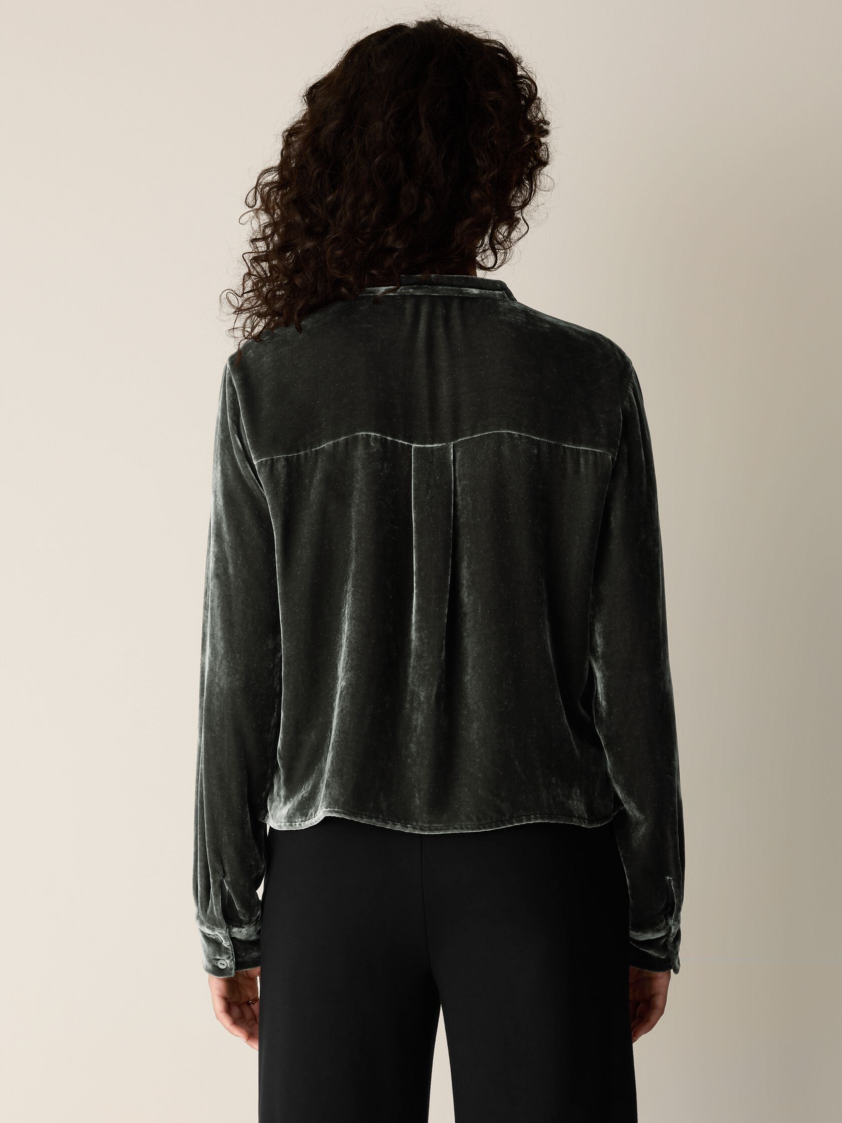 Velvet Band Collar Shirt