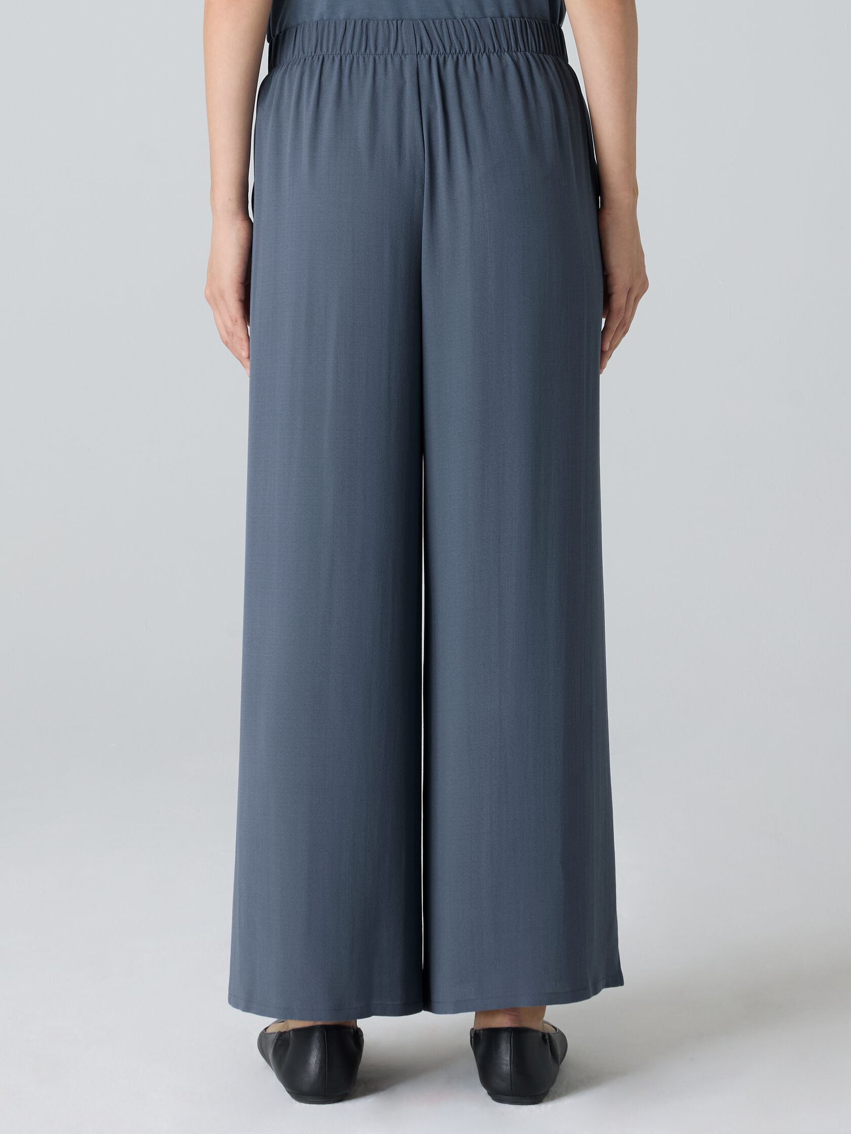 Silk Georgette Crepe Wide-Leg Pant