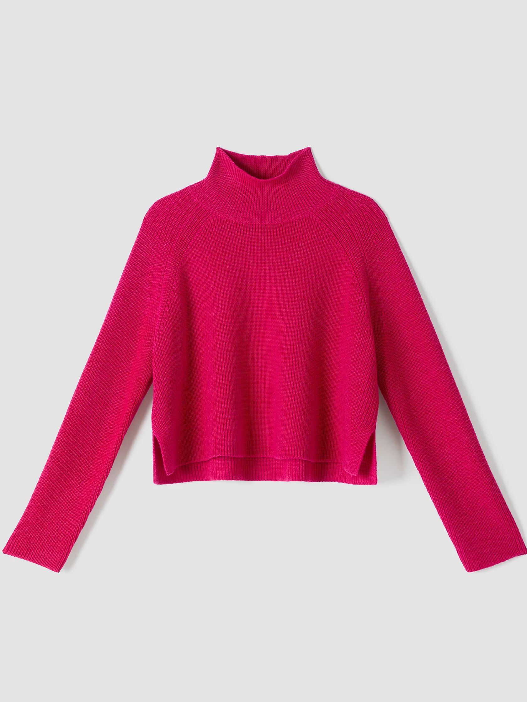 Merino Cropped Turtleneck Top in Regenerative Wool