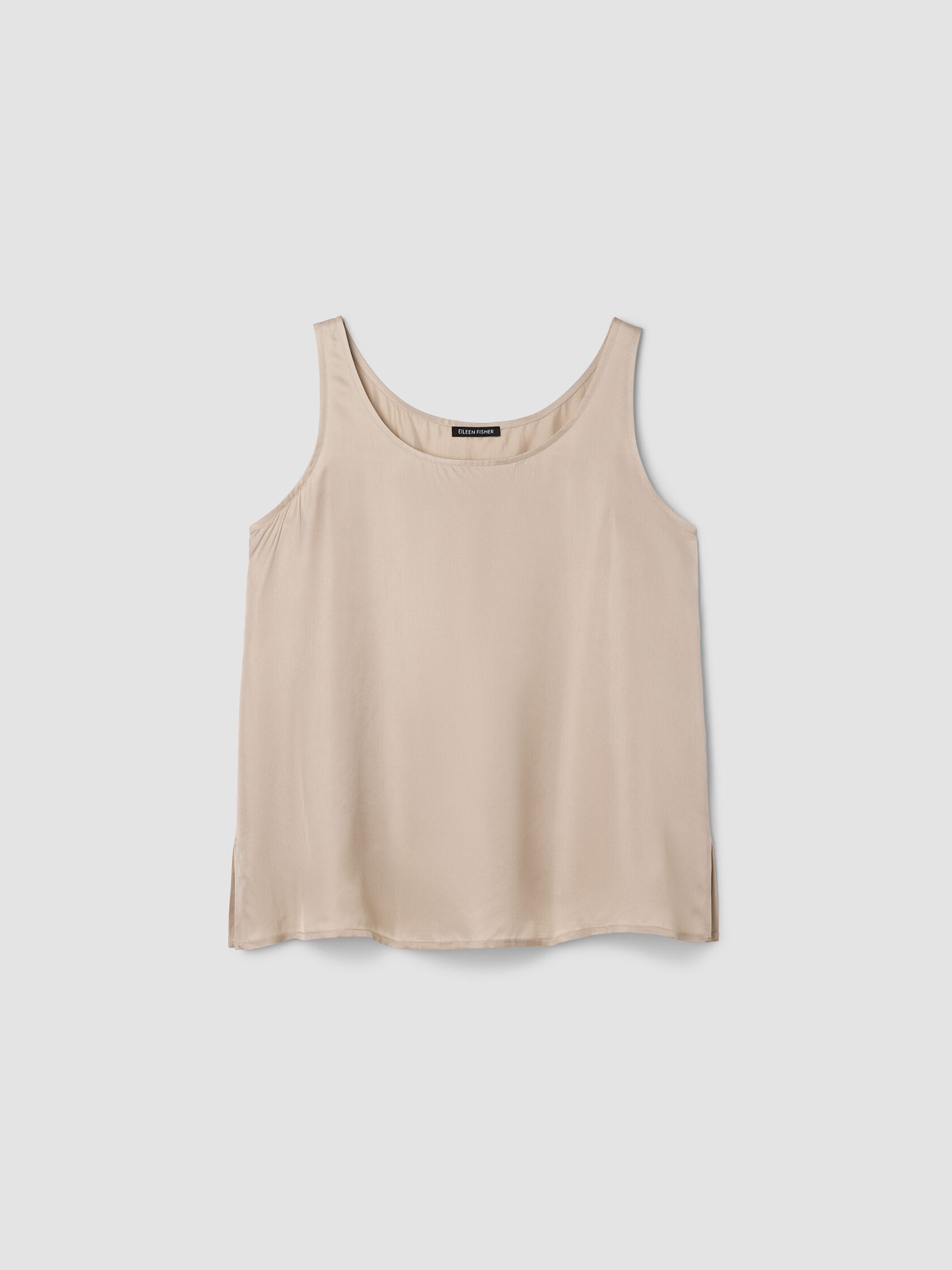 Lightweight Satin Shimmer Scoop Neck Tank