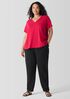 Organic Cotton Slubby Jersey V-Neck Tee