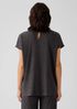 Woven Plisse Mock Neck Top