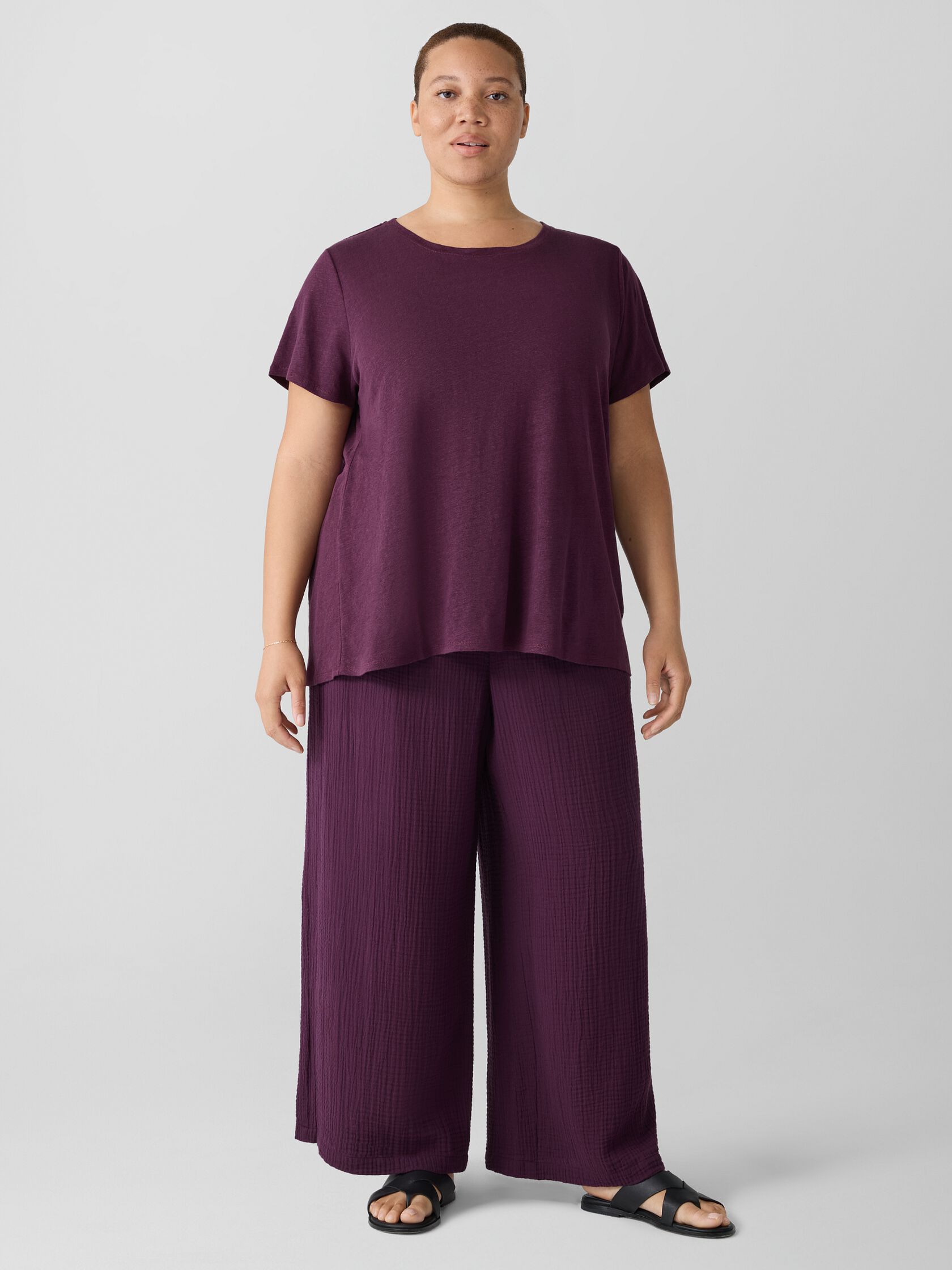 Organic Linen Jersey Crew Neck Tee