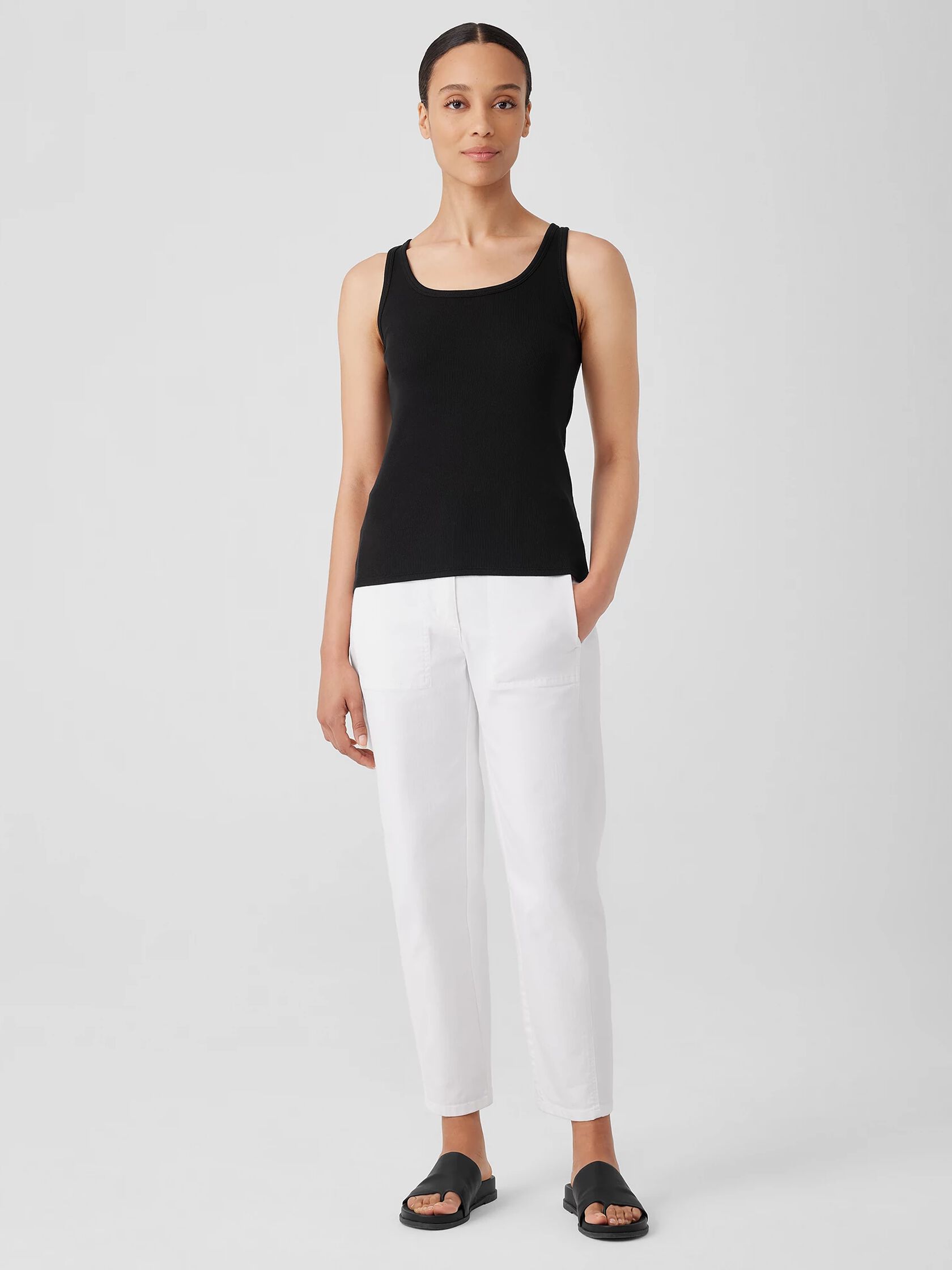 Organic Cotton Stretch Rib Slim Tank