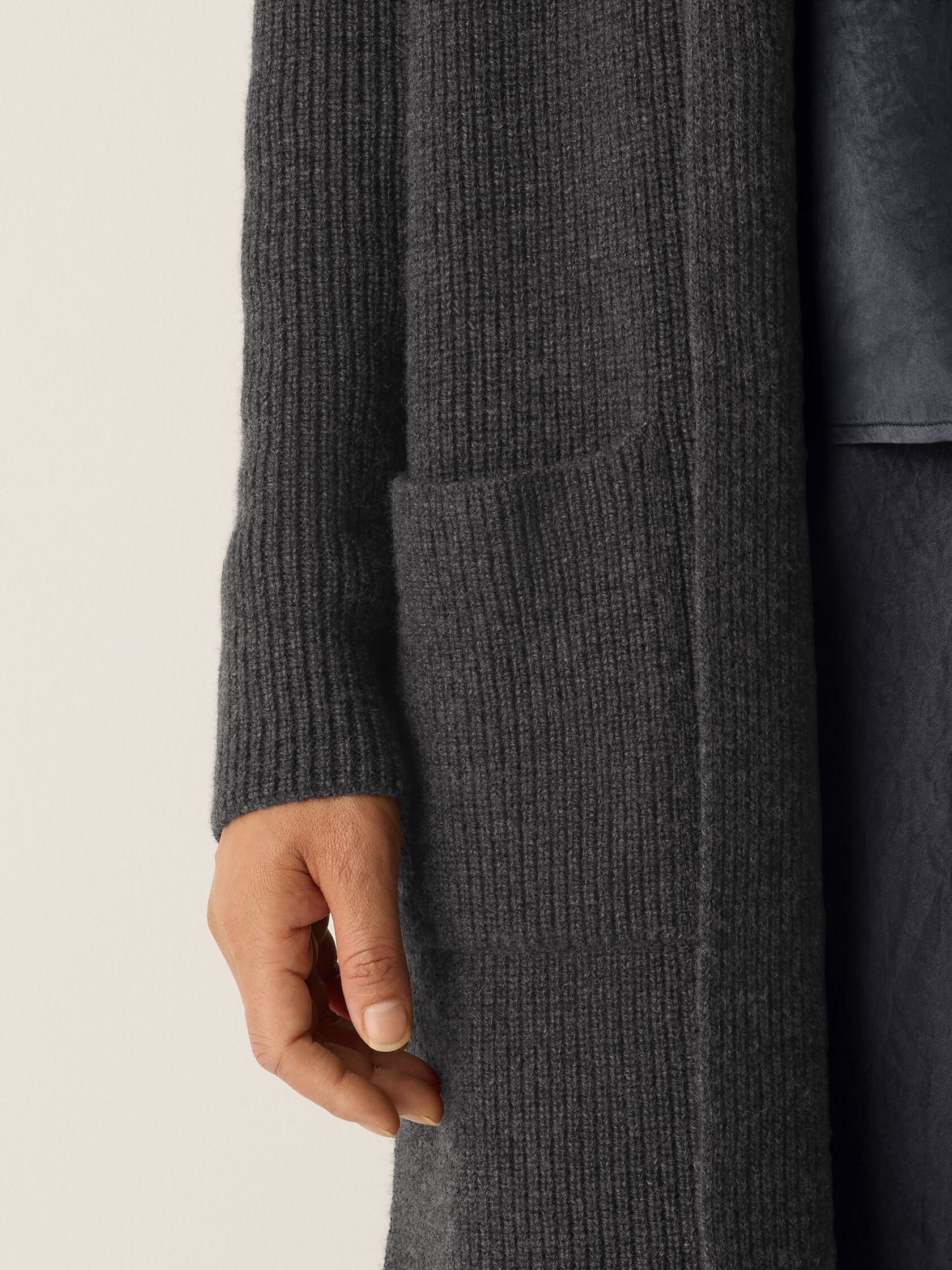 Recycled Wool Cashmere Notch Collar Cardigan