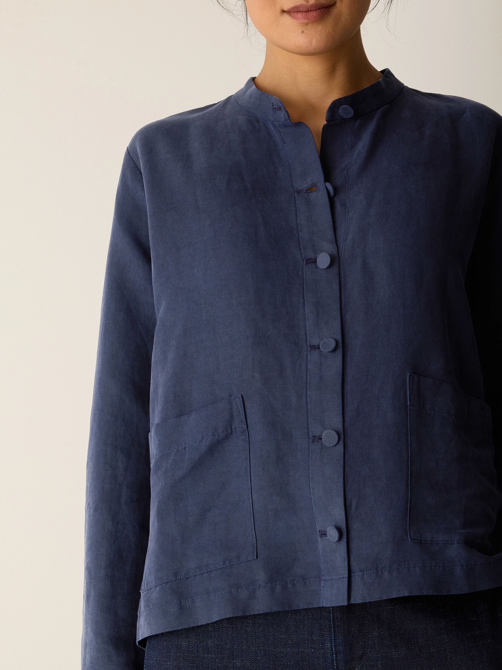 Linen Silk Twill Shirt Jacket