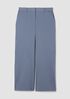 Cotton Blend Ponte Wide-Leg Trouser