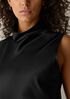 Stretch Silk Charmeuse Bias Cowl Neck Dress