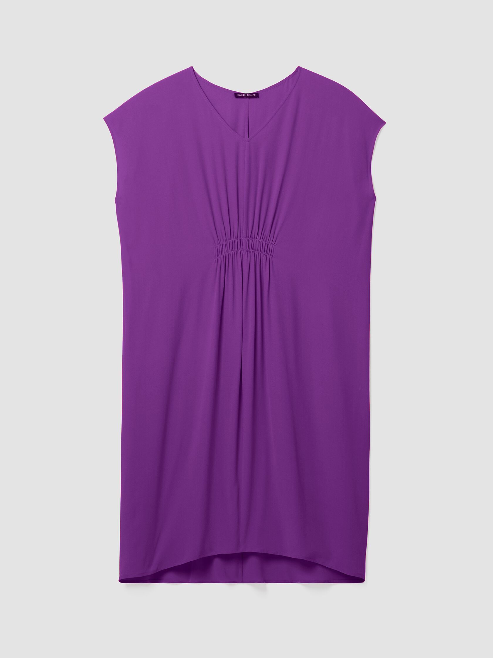 Silk Georgette Crepe V-Neck Dress