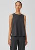 Stretch Jersey Knit Jewel Neck Tank