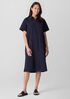 Washed Organic Cotton Poplin Classic Collar Shirtdress