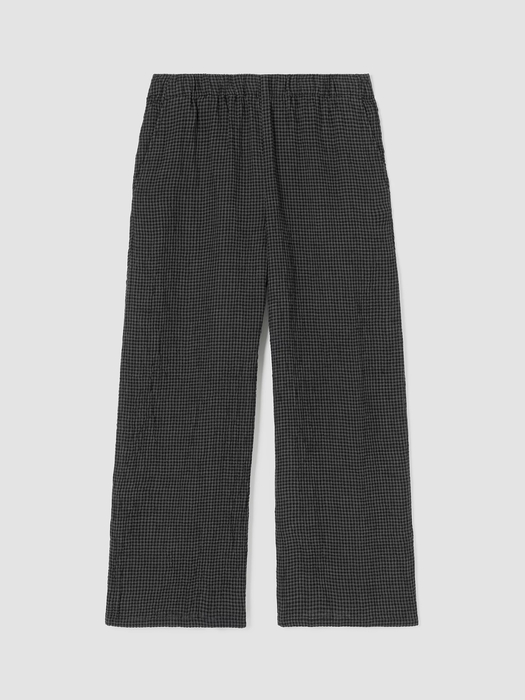 Puckered Organic Linen Wide-Leg Pant