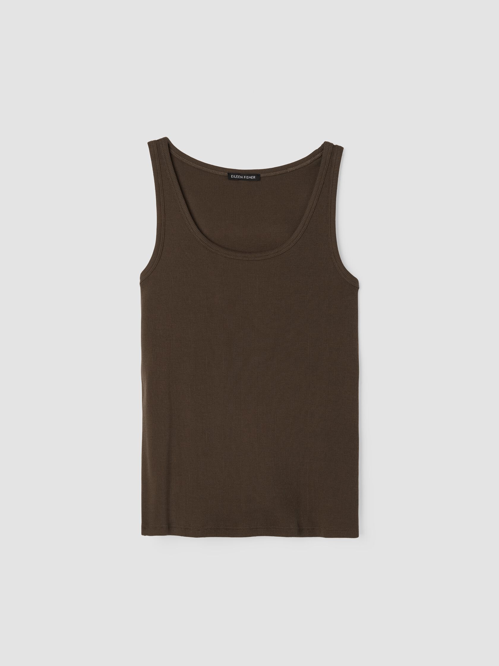 Organic Cotton Stretch Rib Scoop Neck Tank